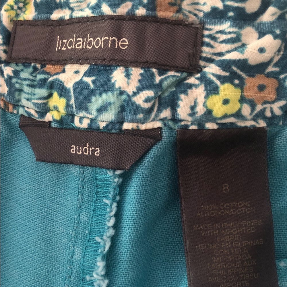 Liz Claiborne Teal Wide-Leg Pants - Picture 3 of 4